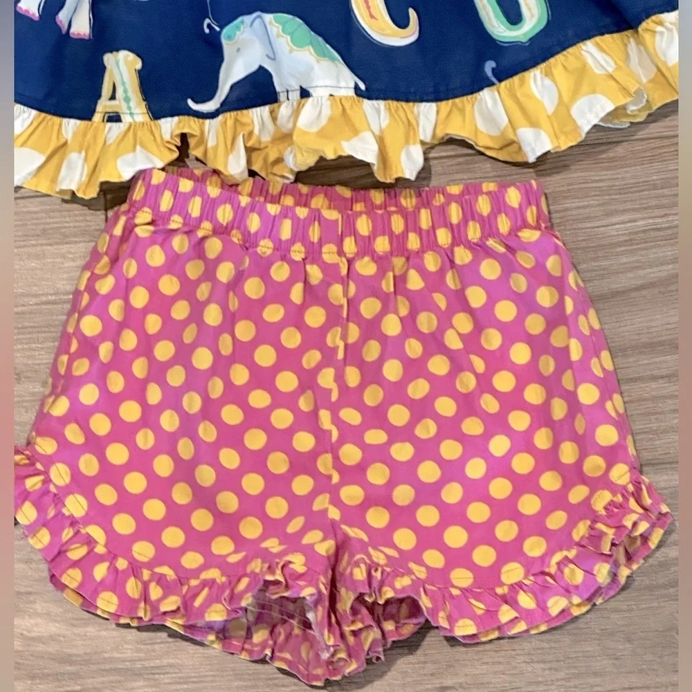Eleanor Rose SZ 4-5 Letter Ruffle Dress with Matching Shorts